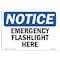 Signmission OSHA Notice, 3.5" Height, Emergency Flashlight Here Sign, 5" X 3.5", Landscape OS-NS-D-35-L-11838 - alternate 1
